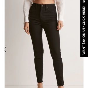 Madewell 9” high rise skinny jean size 28 in black